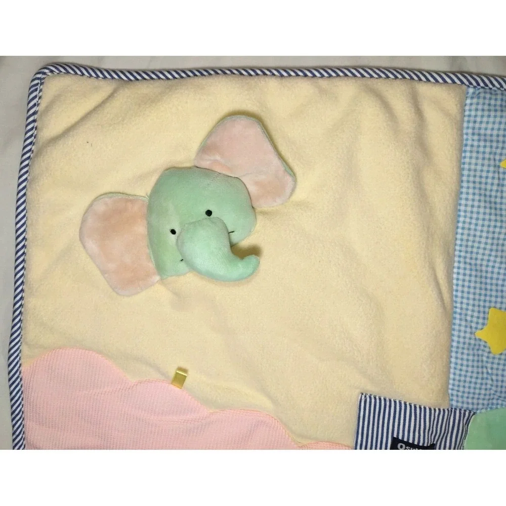 Vtg Oshkosh Baby Playmat Toys‎ R Us Cow Elephant Stars 2000 Stripe Activity